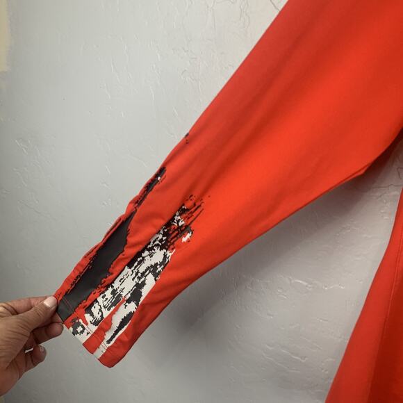 Jamie Sadock Golf Quarter Zip Womens Large Red Black Long Sleeve Pebble Beach - Picture 3 of 7